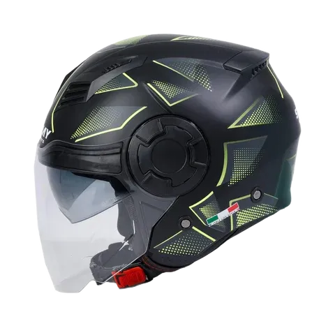 SWAY SW 766 CIRCLE Matt Black Yellow Yarım Kask