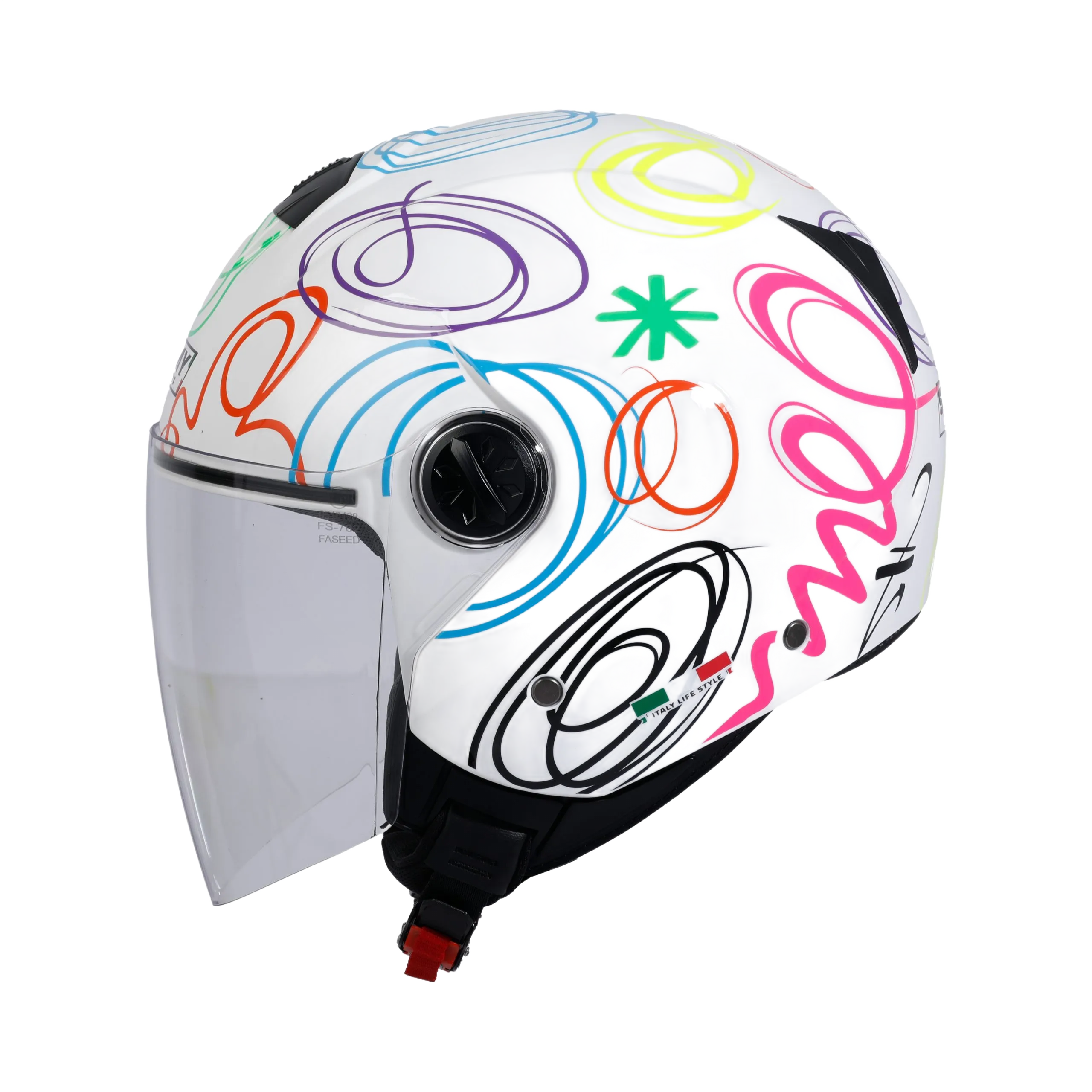 SWAY SW 715 WHITE FLOWER Yarım Kask