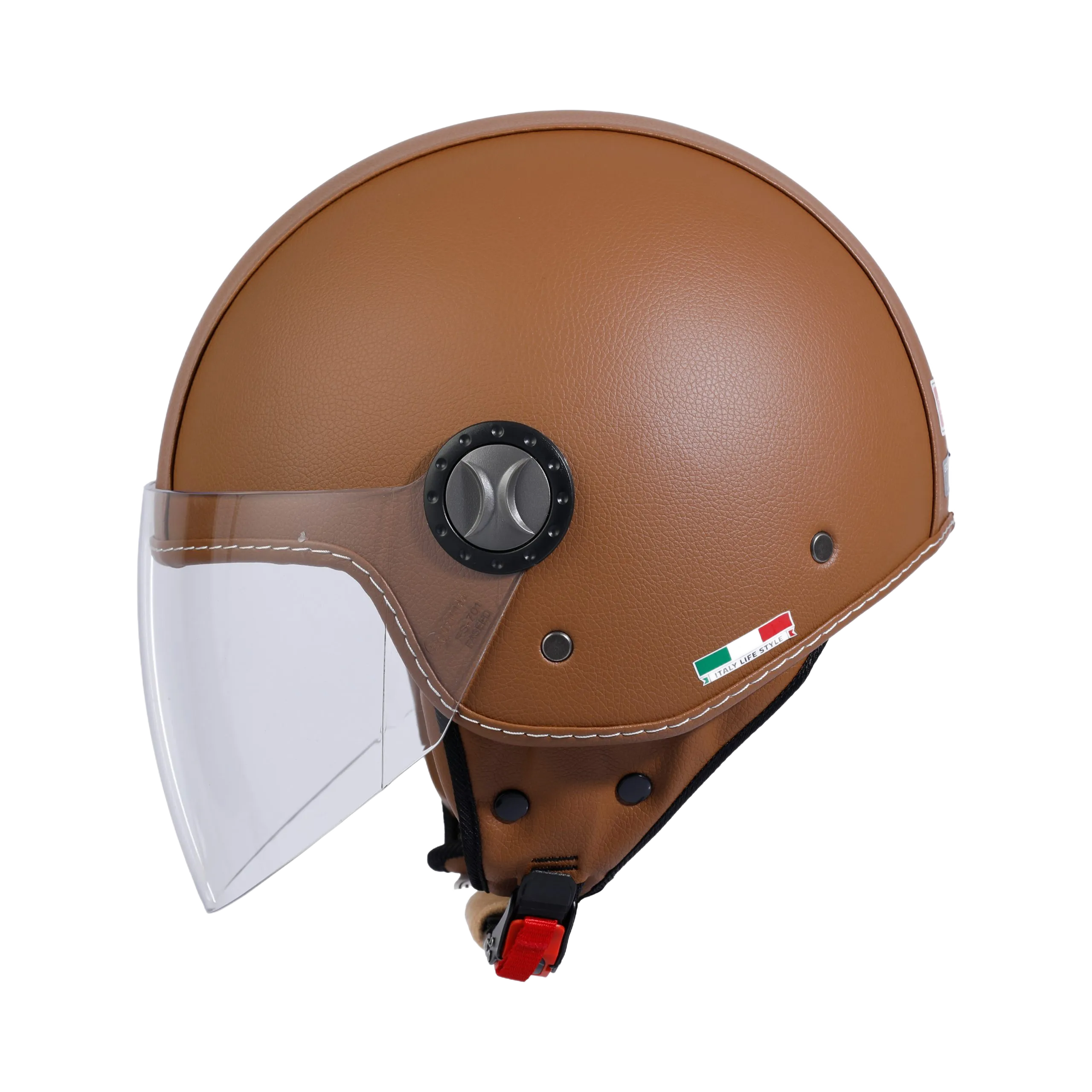 SWAY SW 701 Brown Leather Yarım Kask