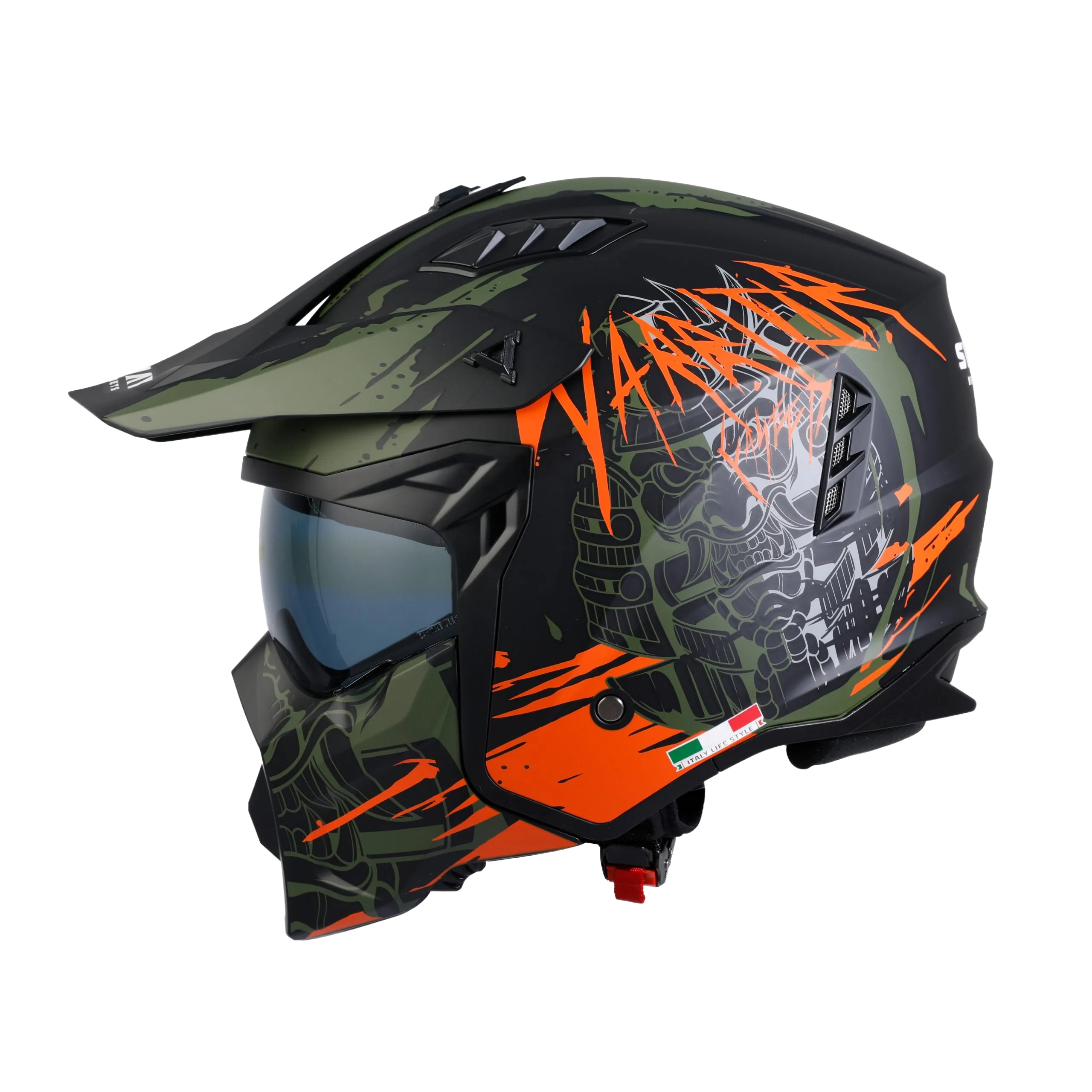 SWAY SW X1-X SEUL WARRIOR Matt Black Army Orange Modüler Kask