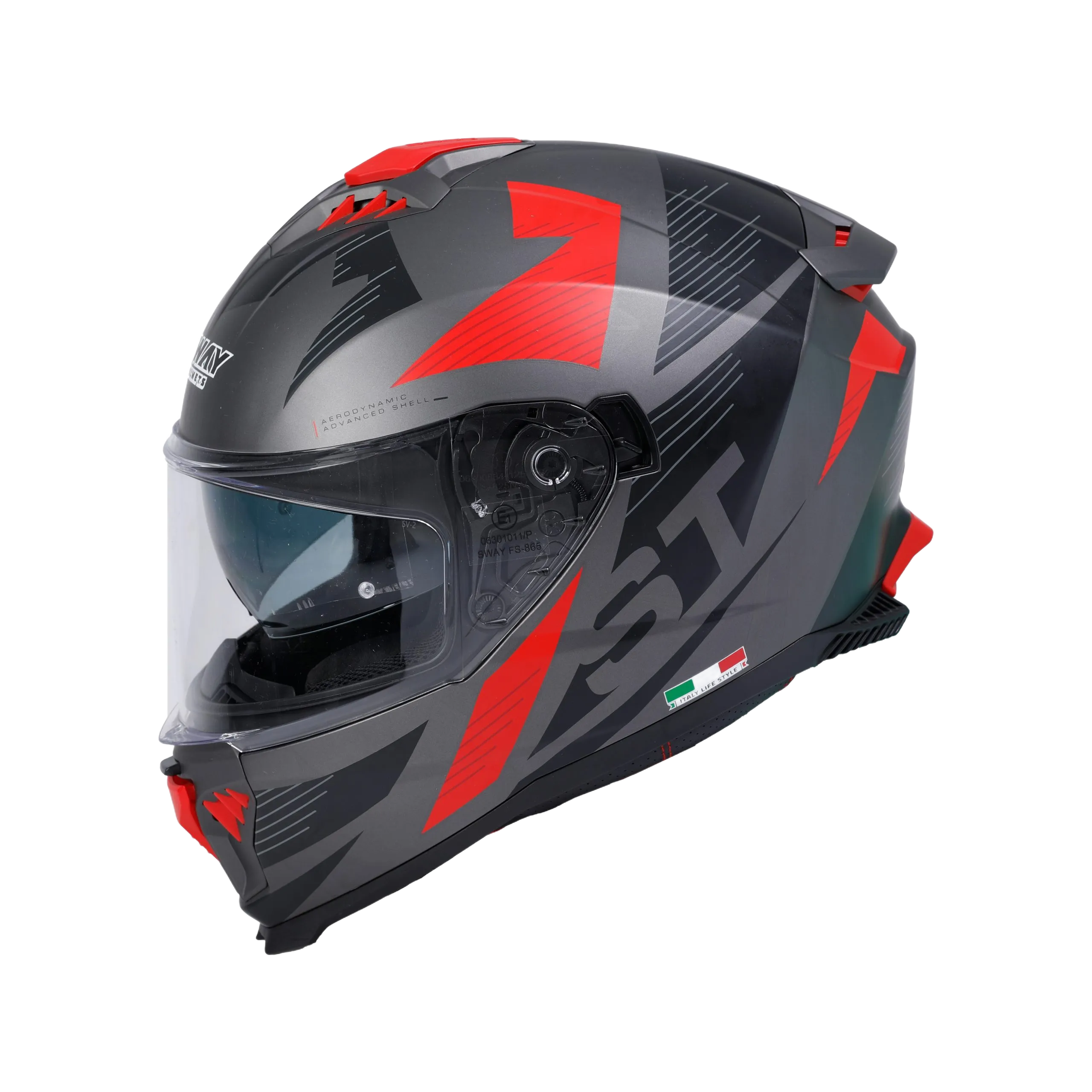 SWAY SW 865 ST Grey Red Full Face