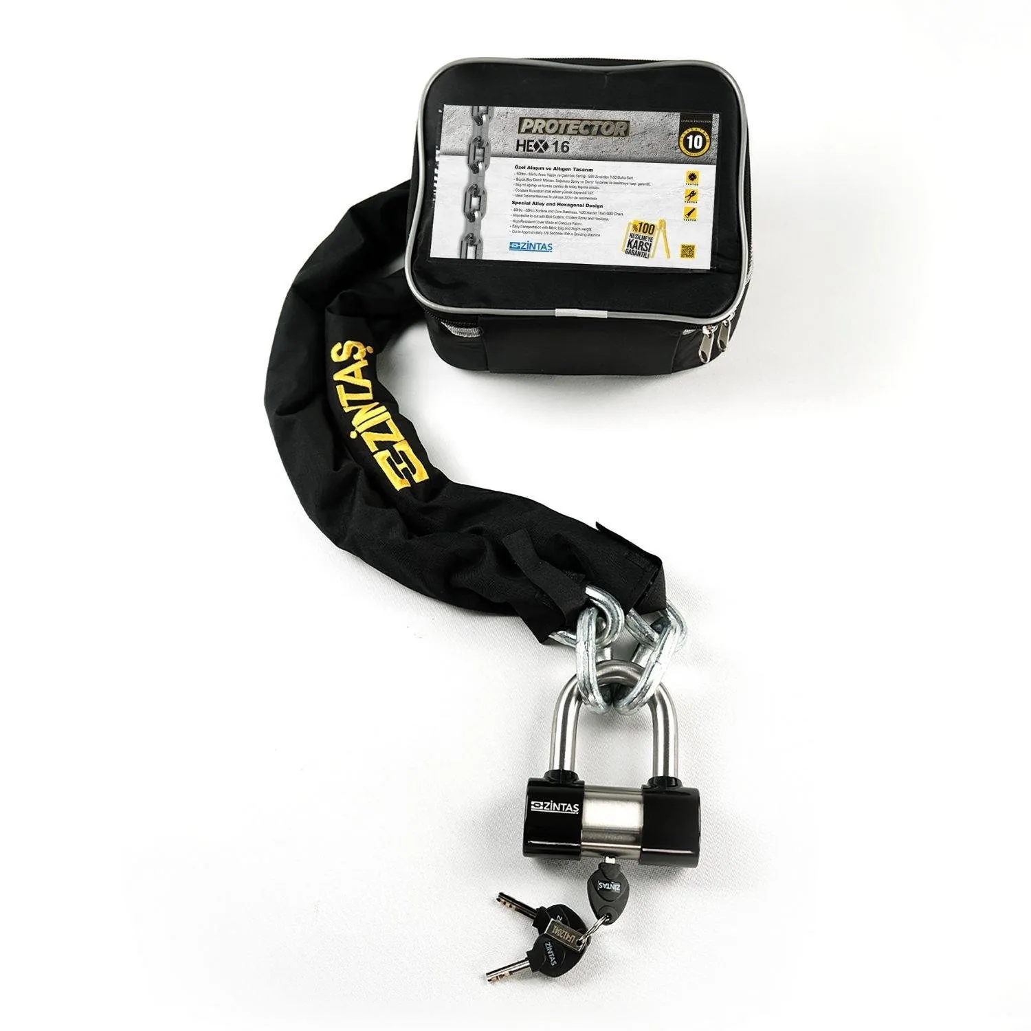 ZİNTAŞ HEX 16 - 150 CM + ZİN 16 KİLİT ÇANTALI