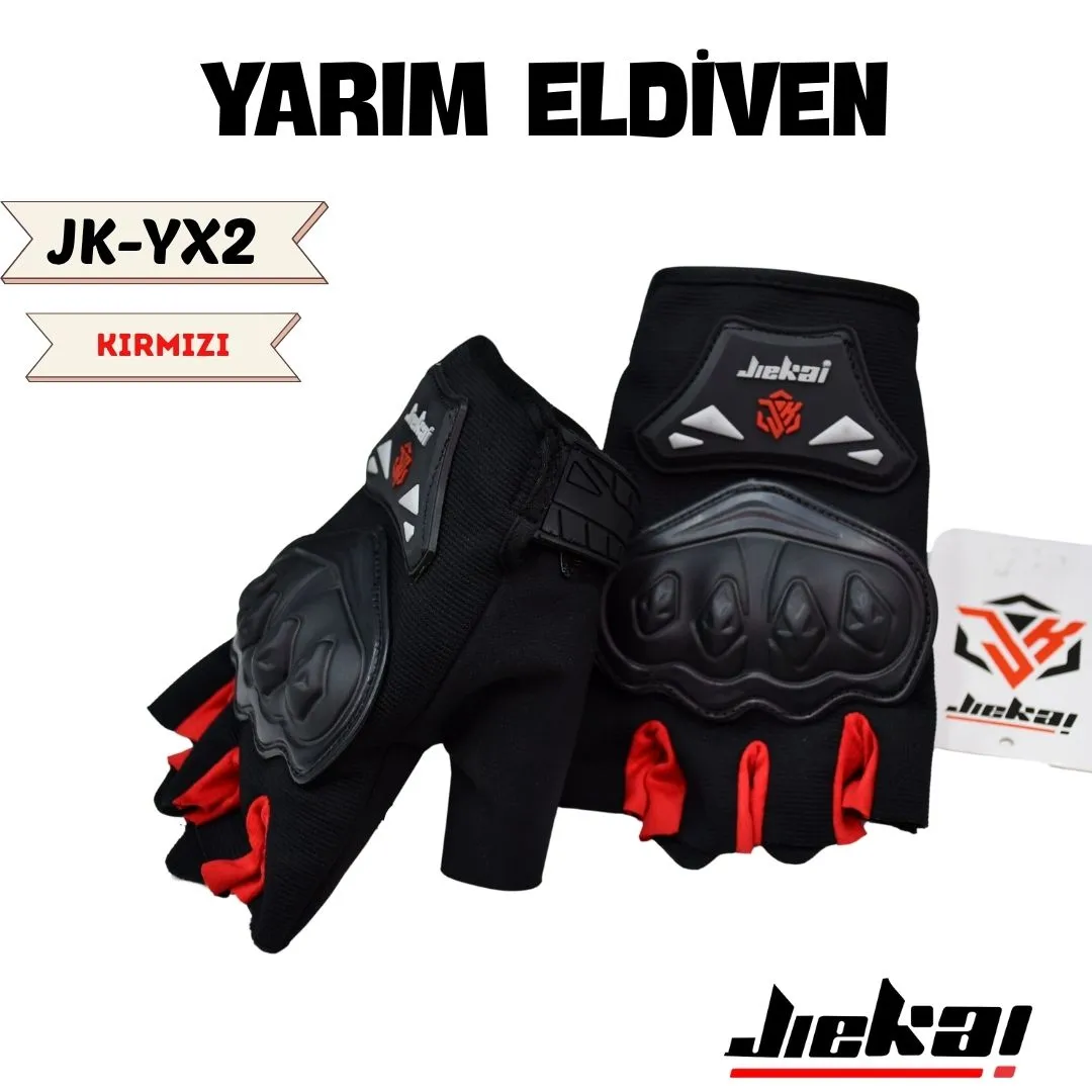 JİEKAİ JK- YARIM ELDİVEN KORUMALI * KIRMIZI *